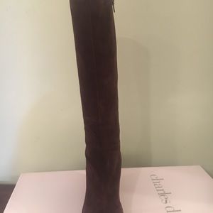 Charles David Tall Brown Suede Boots